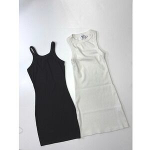 Princess Polly Bundle Women 0 Ribbed Mini t-shirt Dress Black White Bodycon